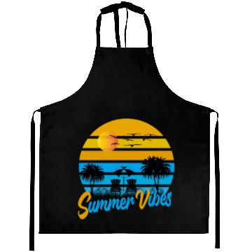Discover Tropical Summer Vibes Sunset Scene Aprons
