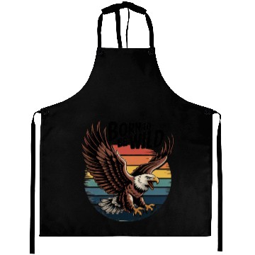 Discover Born to Be Wild Eagle Illustration Aprons