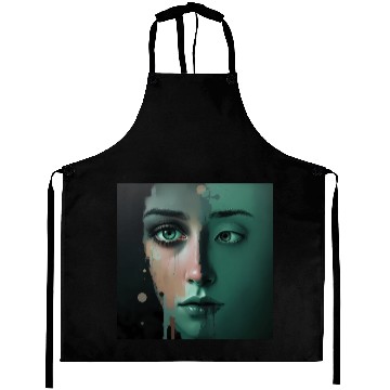 Discover Digital Abstract Female Portrait Aprons