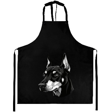 Discover Elegant Black and White Husky Portrait Aprons