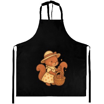 Discover Vintage Squirrel in Summer Dress with Basket Aprons