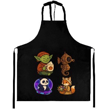 Discover Whimsical Forest Creature Collection Aprons