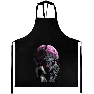 Discover Ancient Warrior Battle Moon Scene Aprons