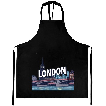 Discover London Night Skyline Illustration Aprons