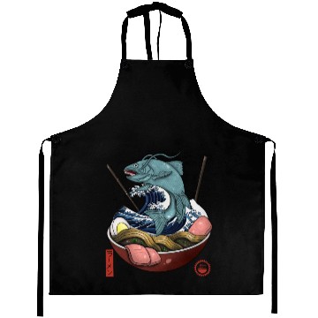 Discover Mythic Samurai Ramen Fish Japanese Art Aprons