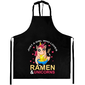 Discover Ramen and Unicorns For Girls Aprons