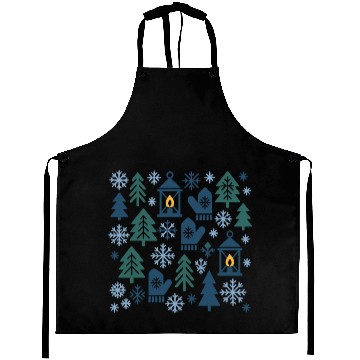 Discover Winter Forest Snowflake Pattern Aprons