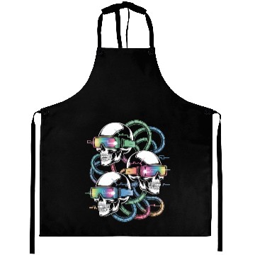 Discover VR Skeleton Head Circuit Vision Streetwear Aprons