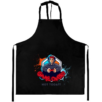 Discover Gamer Youth Embrace in Bold Style Aprons