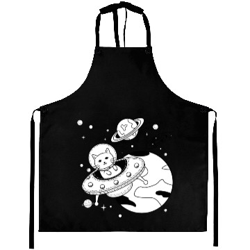 Discover Space Cat Adventure Design Aprons