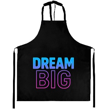 Discover Dream Big Neon Retro Typography Aprons