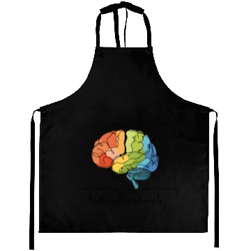 Discover Embrace Neurodiversity - Line Art Rainbow Brain Aprons