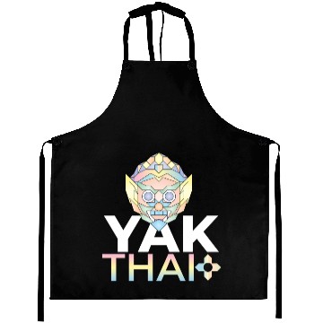 Discover Colorful Geometric Thai Hanuman Illustration Aprons