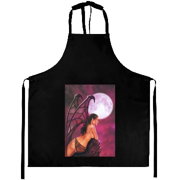 Discover Mystic Moonlit Bat-Winged Woman Aprons