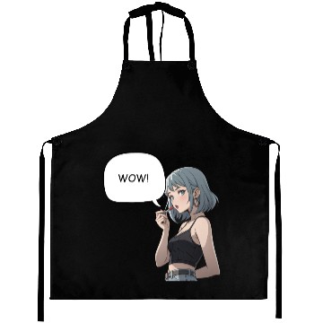 Discover Anime Style Cool Girl Illustration Aprons