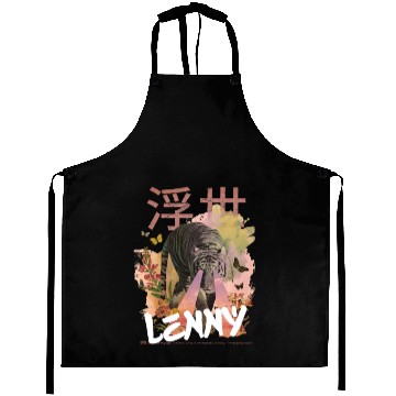 Discover Mystical Tiger with Kanji & Boy Name LENNY Aprons