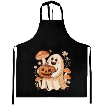 Discover Cottagecore Halloween Ghost Flower Pumpkin Aprons