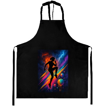 Discover Celestial Storm Dance Silhouette Aprons