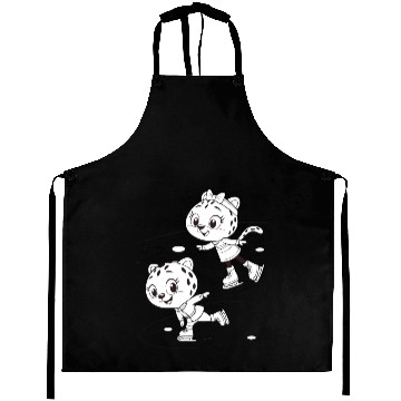 Discover Black-and-White Leopard Cubs Ice Skating  Aprons