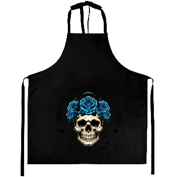 Discover Skull with Blue Rose Crown Design  Aprons