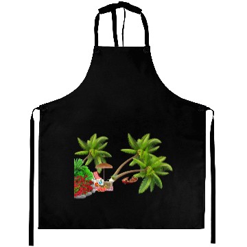 Discover Tropical Island Paradise Scene Aprons