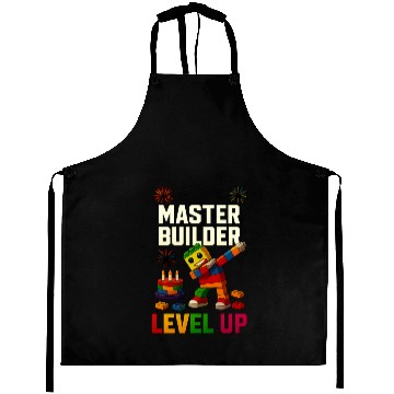 Discover Master Builder Level Up Birthday Kids Party Aprons