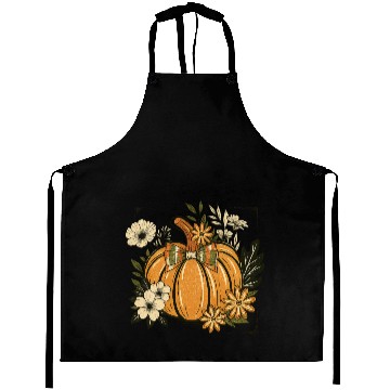 Discover Vintage Floral Boho Pumpkin Cute Halloween Fall Aprons
