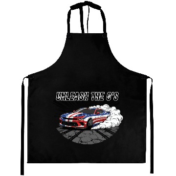 Discover Patriotic American Muscle Car Aprons