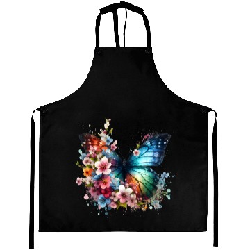 Discover Colorful Butterfly Blossom Fusion Aprons