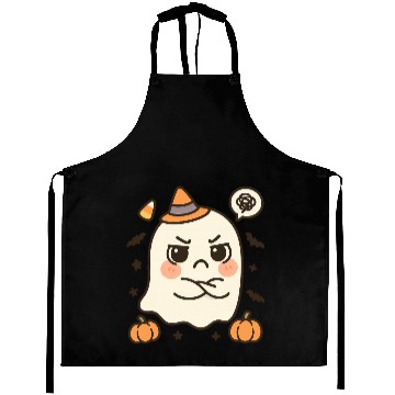 Discover Cute Ghost with Halloween Pumpkins Aprons