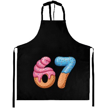 Discover 67 Ice Cream Drip Meme Funny Six Seven Gen Alpha Aprons