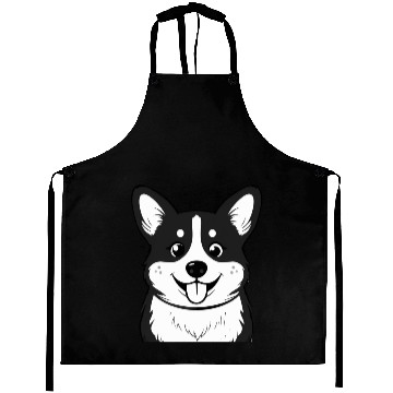 Discover Happy Corgi Face Aprons