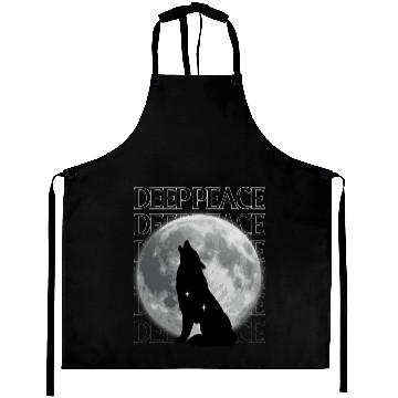 Discover Wolf Howling at Full Moon Design Aprons