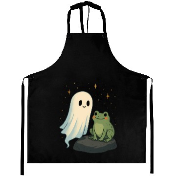 Discover Whimsical Ghost and Frog Friendship Aprons