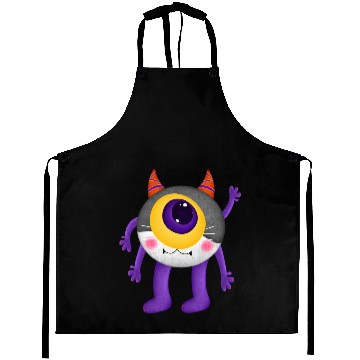 Discover Cute Monster with Single Eye and Horns Aprons