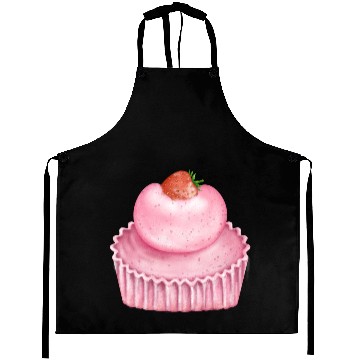 Discover Strawberry Pink Pastry Design Aprons