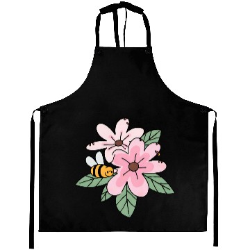 Discover Charming Blossom and Bee Illustration Aprons
