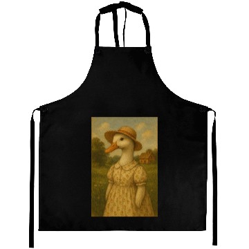 Discover Whimsical Duck Lady in Vintage Dress Aprons
