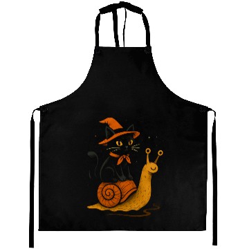 Discover Halloween Cat with Snail and Wizard Hat Aprons