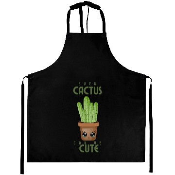 Discover Adorable Cactus with Big Eyes Design Aprons