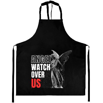 Discover Angel Statue with Watch Over US Message Aprons