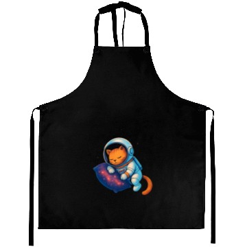 Discover Cosmic Cat in Space Suit Aprons