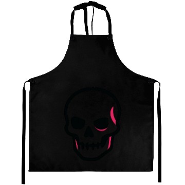 Discover Neon Pink Skull Graphic Design Aprons