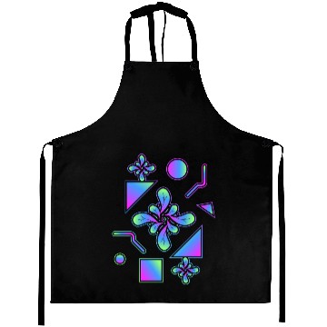 Discover Neon Abstract Flower and Geometric Motifs Aprons