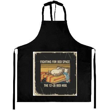 Discover Fighting for Bed Space Cat Design Aprons