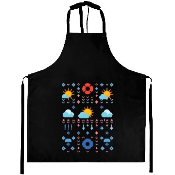 Discover Celestial Weather Pattern Illustration Aprons