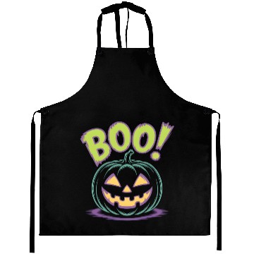 Discover Spooky Pumpkin Halloween Design Aprons