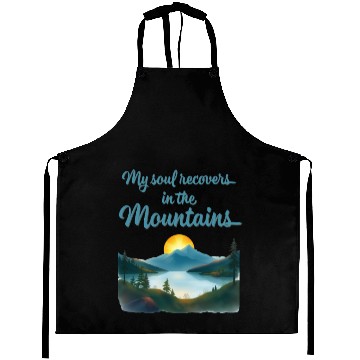 Discover Mountains and Sunrise Inspirational quote Aprons