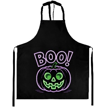 Discover Neon Jack-O-Lantern Halloween Design Aprons
