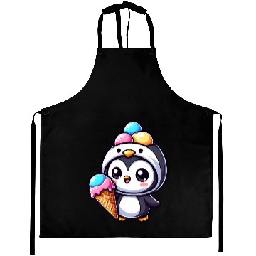 Discover Funny penguin ice cream sweet cartoon summer Aprons